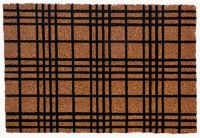 Handbeschilderde kokos deurmat Checked