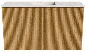 Mondiaz Joya DLux 70cm toiletmeubel oak met wastafel faye midden 1 kraangat ostra