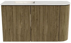 Mondiaz Joya DLux 70cm toiletmeubel ronding rechts dusk met wastafel faye links 1 kraangat ostra