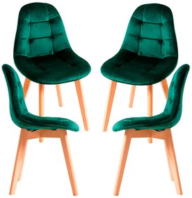 Set 4 Kelen Fluwelen Stoelen