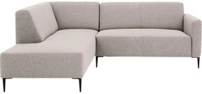 Goossens Zitmeubel Key West bruin, stof, 2-zits, modern design met ligelement links