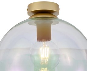 Art Deco plafondlamp goud met regenboog glas - Sandra
