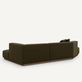 Rechter open hoekbank in fluweel, Jacopo