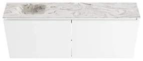 Mondiaz Ture DLux toiletmeubel 120cm talc met wastafel glace links met kraangat
