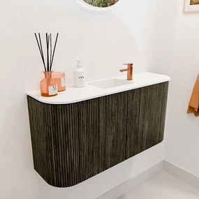 Mondiaz Joya 85cm toiletmeubel ronding links/rechts shadow met wastafel faye midden 1 kraangat talc