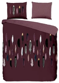 Good Morning Dekbedovertrek FEATHERS 135x200 cm bordeauxrood