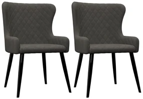 vidaXL Eetkamerstoelen 2 st fluweel grijs