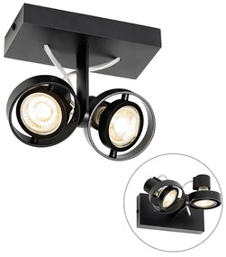 Moderne Spot / Opbouwspot / Plafondspot zwart 2-lichts - Master 50 Modern GU10 Binnenverlichting Lamp