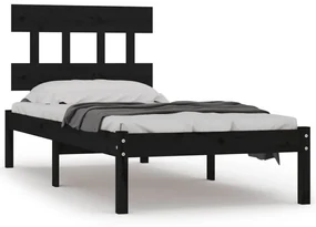vidaXL Bedframe massief hout zwart 90x200 cm