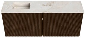 Mondiaz Joya DLux 100cm toiletmeubel walnut met wastafel faye links 1 kraangat frappe