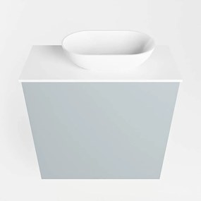 Mondiaz Fowy toiletmeubel 50cm clay met witte waskom rechts en kraangat