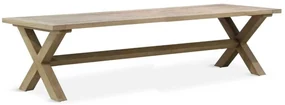 Dining Tuintafel rechthoekig 300 x 100 cm Teak Grijs Oregon