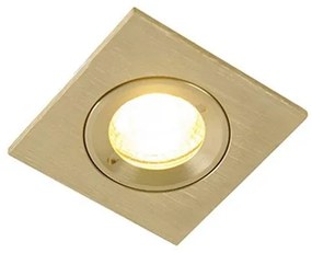 QAZQA Xena inbouwspot - 8x8cm - IP44 - vierkant - goud 103476