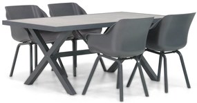 Tuinset 4 personen 185 cm Kunststof Grijs Hartman Sophie