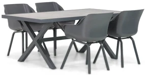 Tuinset 4 personen 185 cm Kunststof Grijs Hartman Sophie