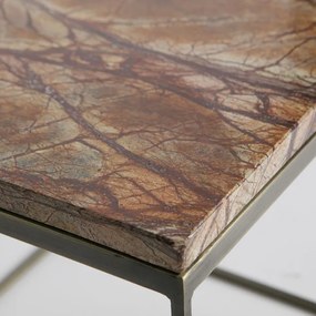 BePureHome Mellow Bijzettafels Marmer Antique Brass - 40 X 40cm.