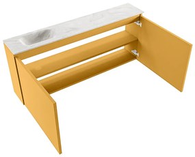 Mondiaz Ture DLux toiletmeubel 120cm ocher met wastafel ostra links zonder kraangat