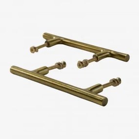 Set Van 2 Handgrepen Van Ijzer Daneriel Mat Goud & ↔︎ 14 Cm - Sklum