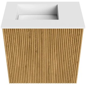 Mondiaz Joya 40cm toiletmeubel oak met wastafel faye links zonder kraangat talc