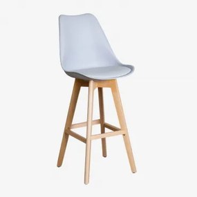 Nordic Hoge Kruk Met Kunstleren Kussen Grijs - Dolfijn & ↑75 Cm - Sklum
