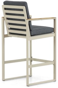 Barstoel Aluminium/Teak Taupe-naturel-bruin Lifestyle Garden Furniture Faro