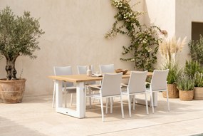 Tuinset 6 personen 240 cm Aluminium/Textileen /Aluminium/textileen Wit Lifestyle Garden Furniture Brandon/Talai