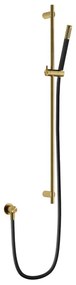 Hotbath Archie Glijstang - 90cm - wanduitlaat - doucheslang 1.5m - handdouche - geborsteld messing PVD AR317BBP