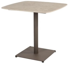 4 Seasons Outdoor Vermont eettafel met keramisch tafelblad terre 75 x 75 cm SALE Tuintafel bruin weerbestendig