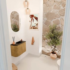 Mondiaz Joya 50cm toiletmeubel ronding links oak met wastafel faye rechts 1 kraangat urban
