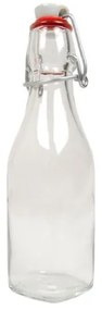 Beugelfles, glas, vierkant, 250 ml