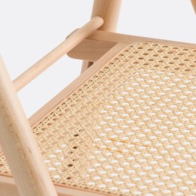 Set van 2 plooibare stoelen in beukenhout en rotan, Mauryn