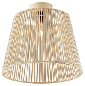Buiten plafondlamp met beige touw IP54 - JaylaJapandi E27 IP54 Buitenverlichting rond