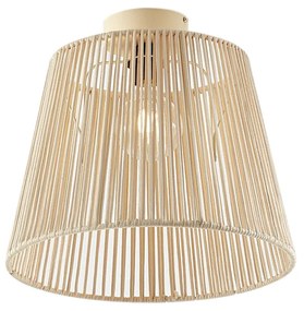 Buiten plafondlamp met beige touw IP54 - JaylaJapandi E27 IP54 Buitenverlichting rond