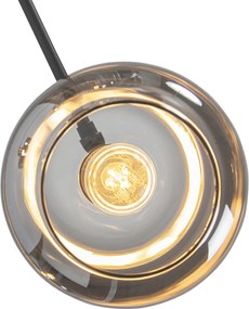 Vloerlamp zwart met goud met smoke glas 5-lichts - Zuzanna