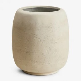 Buitenbloempot Van Beton Annabeth Ø20 Cm - ↑35 Cm & Gebroken Wit - Sklum