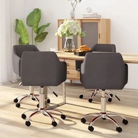 vidaXL Eetkamerstoelen draaibaar 4 st stof taupe