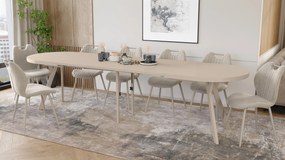 Mazzoni EXPANSO Kasjmier / kasjmier poten - OVALE UITSCHUIFTAFEL 160-360 cm VOOR 16-18 PERSONEN