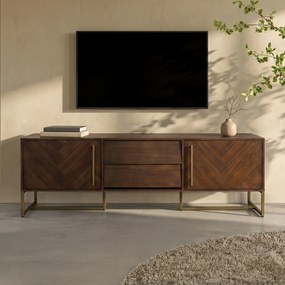 Dutchbone Class Tv-meubel Visgraat Acacia Hout - 180x45x60cm.