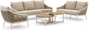 Stoel-bank loungeset Apple Bee | 6 personen | Loungeset Grijs | Aluminium | Kees Smit Tuinmeubelen