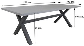 Lucca dark grey/Verona antraciet 220 cm. tuinset - 7-delig