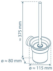 Schutte London toiletborstel met wandhouder chroom