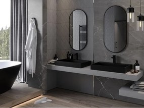 Mexen Loft ovale badkamer spiegel 100 x 50 cm, zwarte lijst - 9851-100-050-000-70