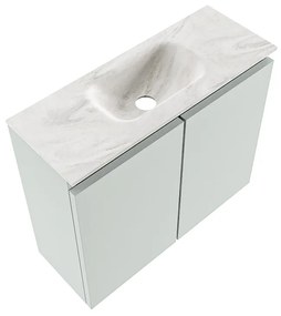 Mondiaz Ture DLux toiletmeubel 60cm greey met wastafel ostra midden met kraangat