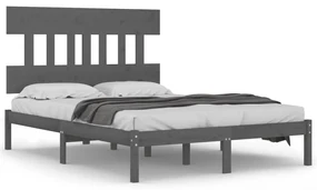 vidaXL Bedframe massief hout grijs 120x200 cm