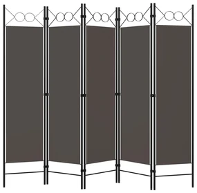 vidaXL Kamerscherm met 5 panelen 200x180 cm antraciet