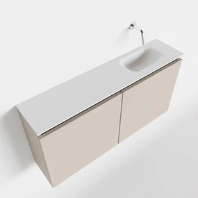 Mondiaz Ture 100cm toiletmeubel linen met wastafel talc rechts geen kraangat