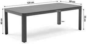 Stoel en Bank Loungeset 5 personen Aluminium Grijs  Lifestyle Garden Furniture Jada