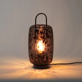 Lamp in metaal en amber glas, Toleco