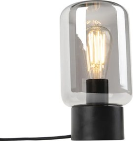 Design tafellamp zwart met smoke glas - Bliss Cute