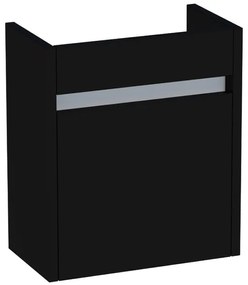 Saniclass Future Fonteinonderkast - 40x45x22cm - 1 rechtsdraaiende deur - greep - MDF - hoogglans zwart 1052